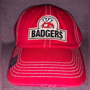 🦡🏟️ Wisconsin Badgers BADGERS Distressed Trucker Relaxed Fit Hat 🏟️🦡